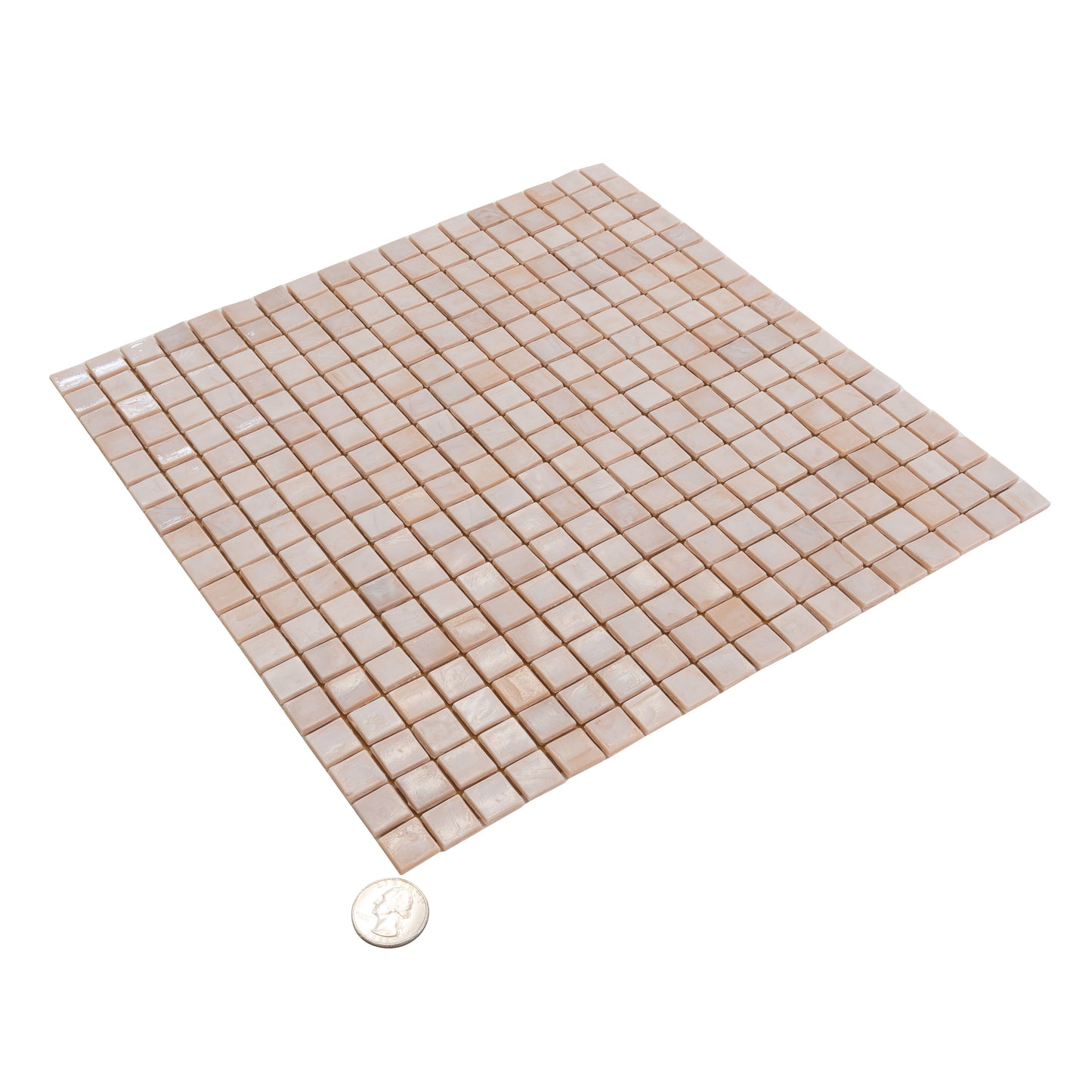 Shimmer Beige 12x12 Glossy Uniform Square Glass Mosaic Tile (20 pack, 18.69 sq ft/case)
