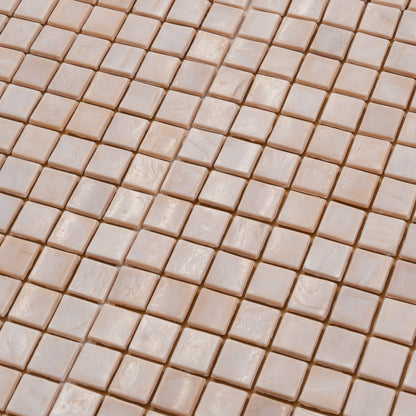 Shimmer Beige 12x12 Glossy Uniform Square Glass Mosaic Tile (20 pack, 18.69 sq ft/case) - Sample