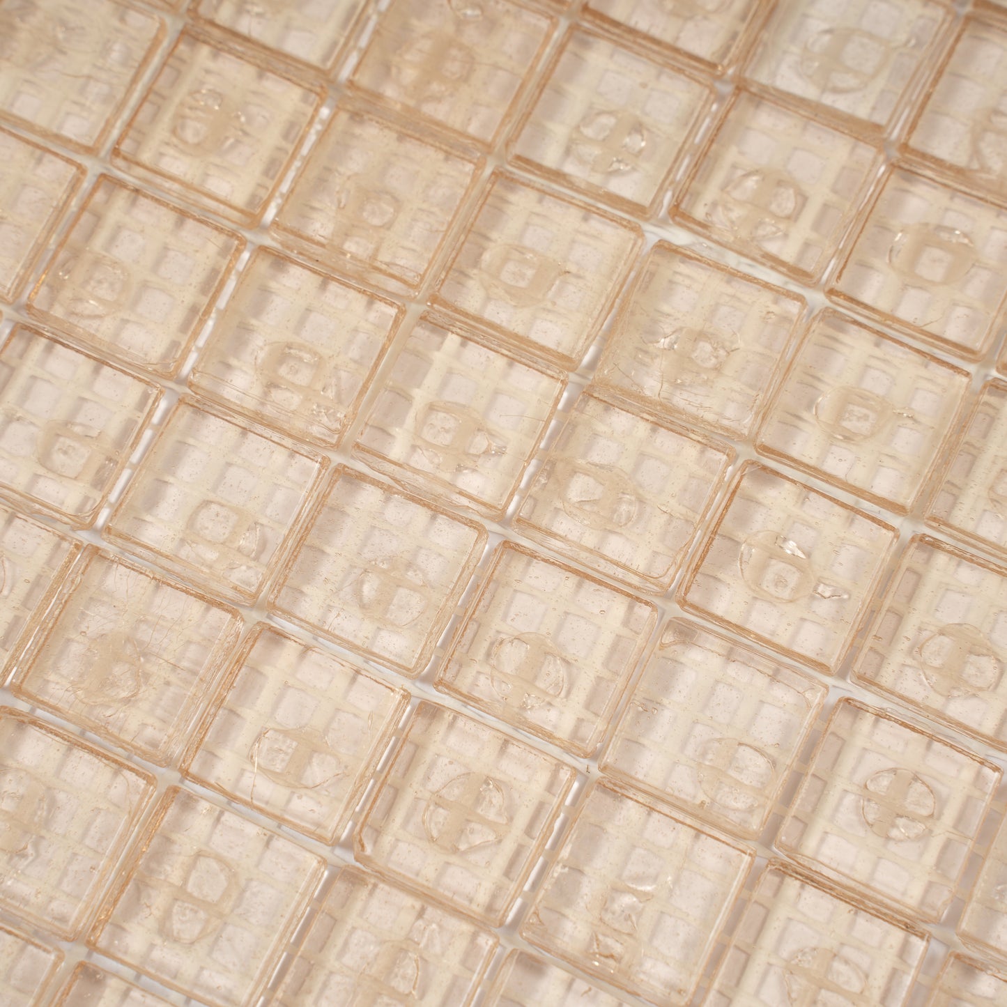 Light Fawn Beige 12x12 Glossy Uniform Square Glass Mosaic Tile (20 pack, 18.69 sq ft/case) - Sample