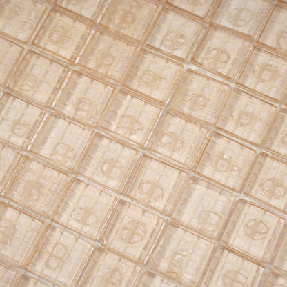 Light Fawn Beige 12x12 Glossy Uniform Square Glass Mosaic Tile (20 pack, 18.69 sq ft/case) - Sample