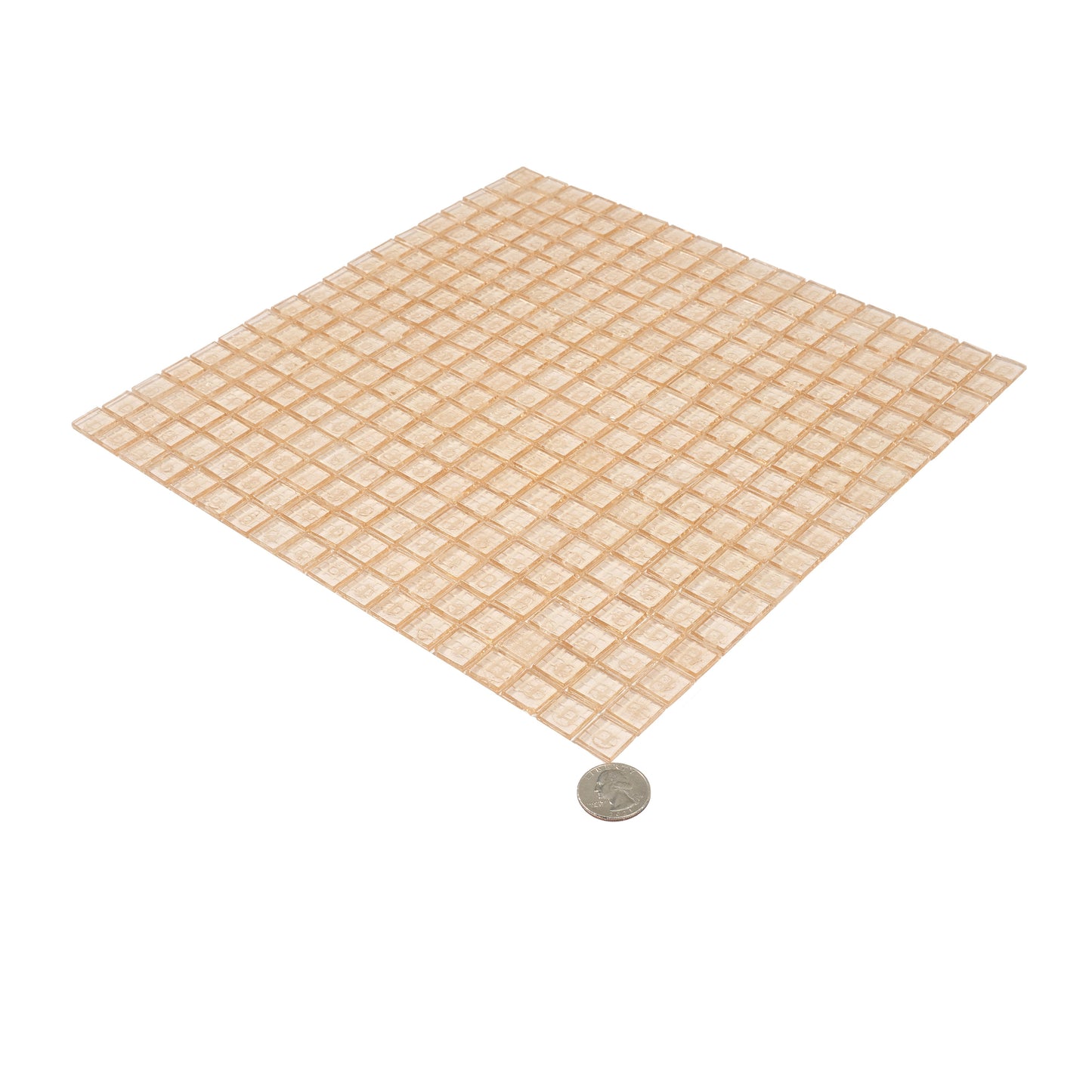 Light Fawn Beige 12x12 Glossy Uniform Square Glass Mosaic Tile (20 pack, 18.69 sq ft/case) - Sample