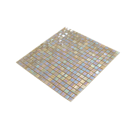 Ecru Beige 12x12 Glossy Uniform Square Glass Mosaic Tile (20 pack, 18.69 sq ft/case) - Sample