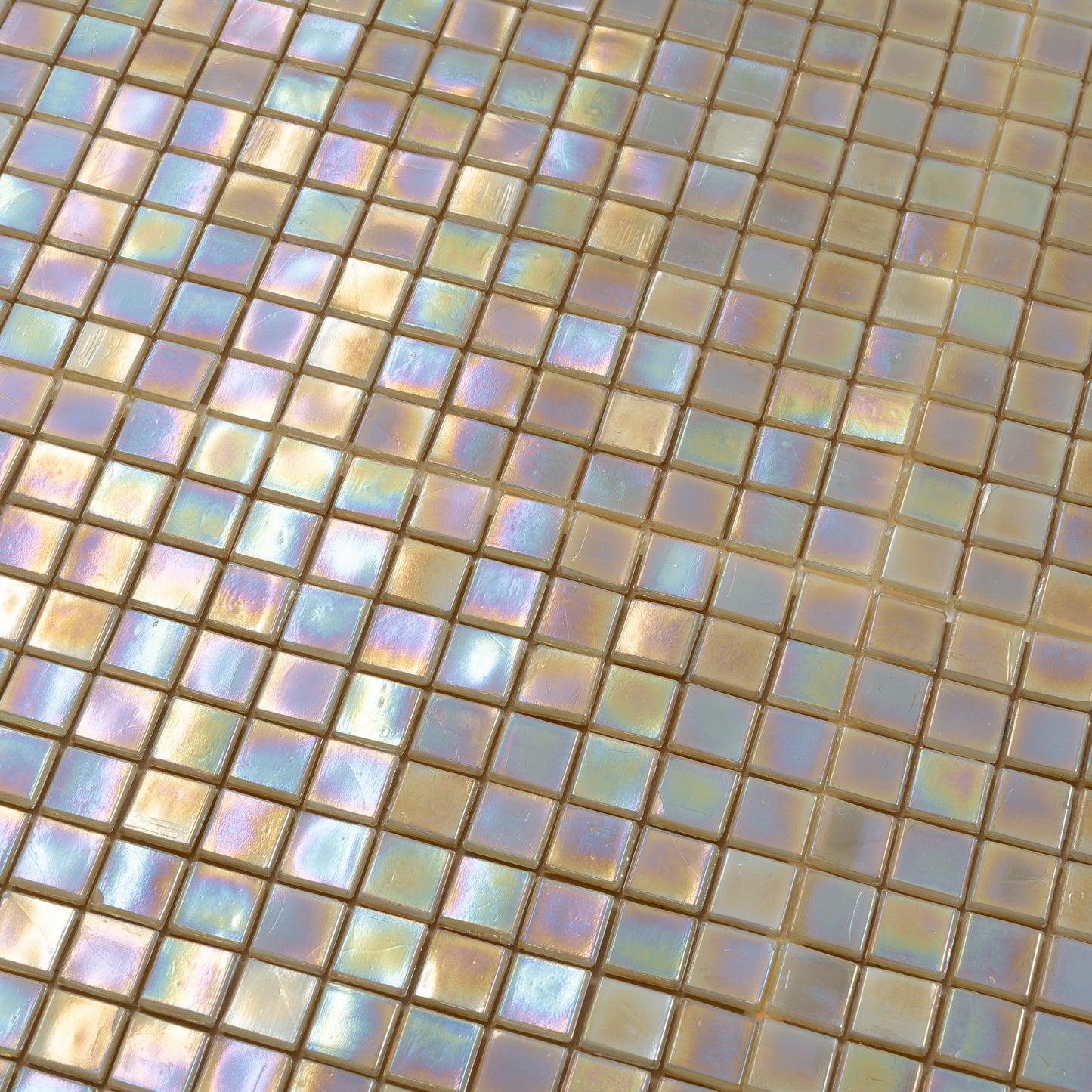 Ecru Beige 12x12 Glossy Uniform Square Glass Mosaic Tile (20 pack, 18.69 sq ft/case) - Sample