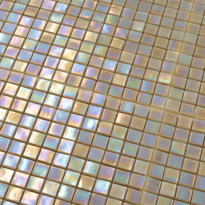 Ecru Beige 12x12 Glossy Uniform Square Glass Mosaic Tile (20 pack, 18.69 sq ft/case) - Sample