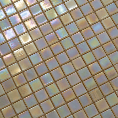 Ecru Beige 12x12 Glossy Uniform Square Glass Mosaic Tile (20 pack, 18.69 sq ft/case)