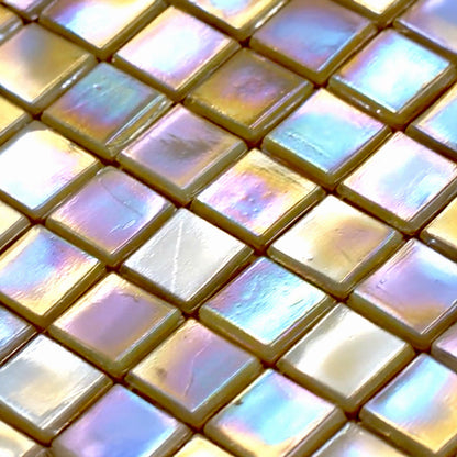 Ecru Beige 12x12 Glossy Uniform Square Glass Mosaic Tile (20 pack, 18.69 sq ft/case)