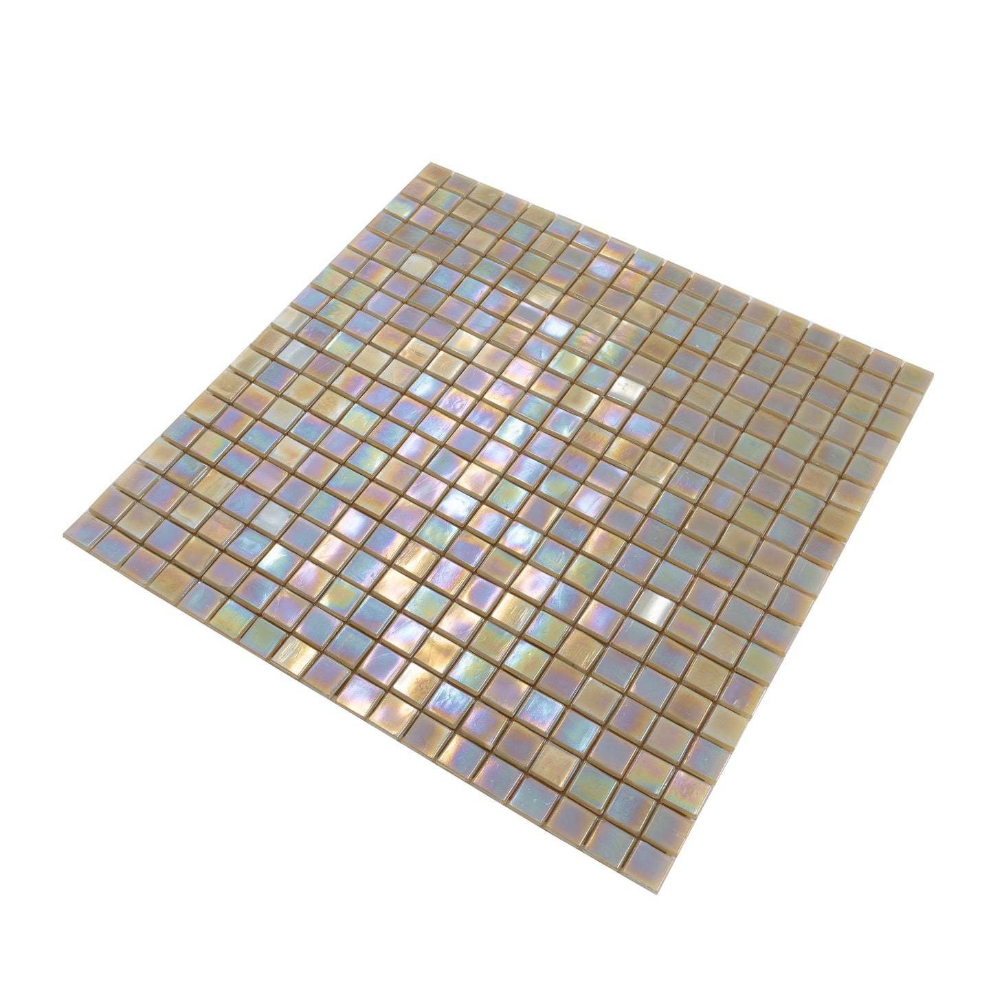 Ecru Beige 12x12 Glossy Uniform Square Glass Mosaic Tile (20 pack, 18.69 sq ft/case) - Sample