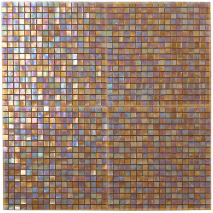 Gold Beige 12x12 Glossy Uniform Square Glass Mosaic Tile (20 pack, 18.69 sq ft/case) - Sample