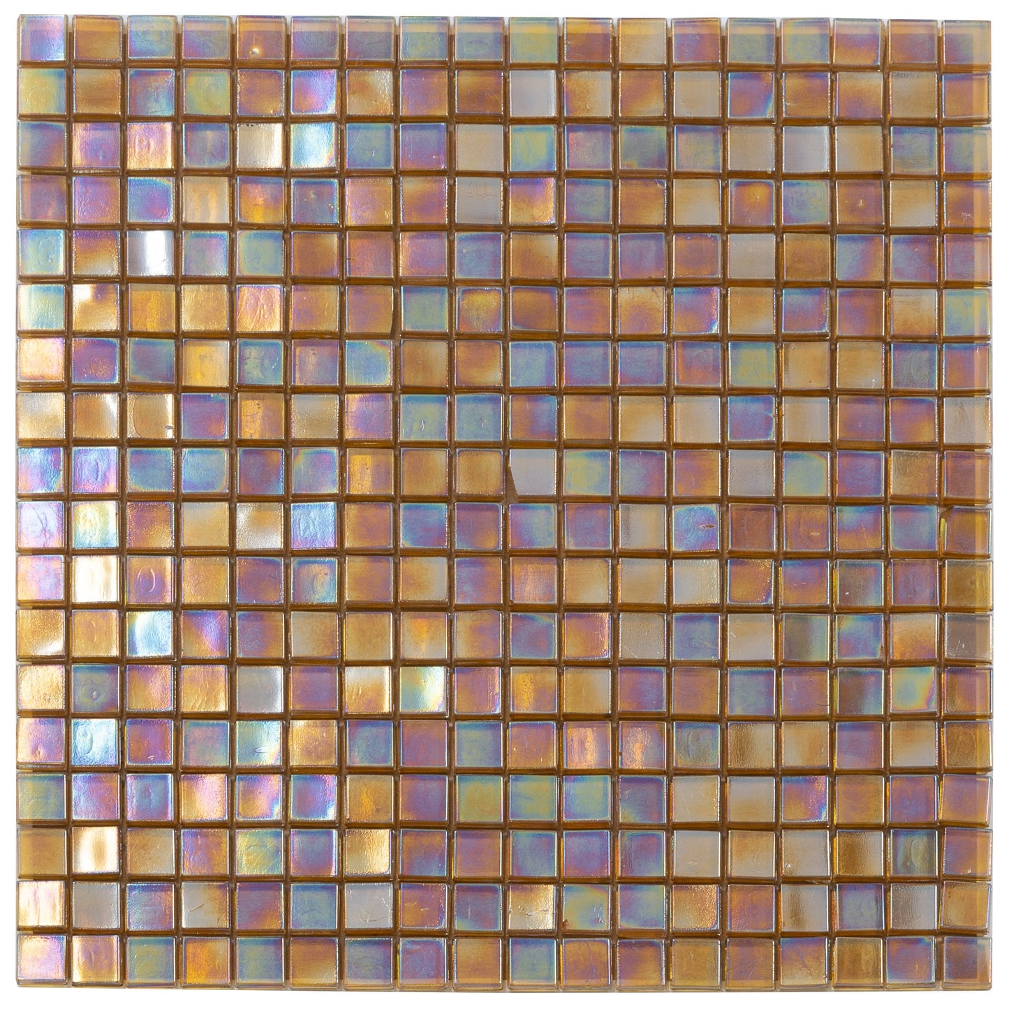Gold Beige 12x12 Glossy Uniform Square Glass Mosaic Tile (20 pack, 18.69 sq ft/case) - Sample