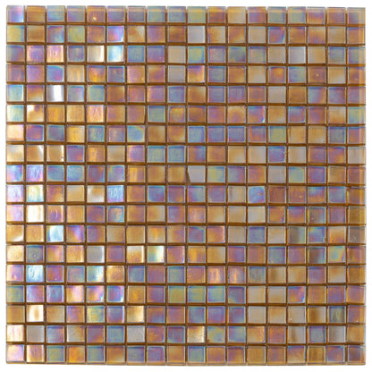 Gold Beige 12x12 Glossy Uniform Square Glass Mosaic Tile (20 pack, 18.69 sq ft/case) - Sample
