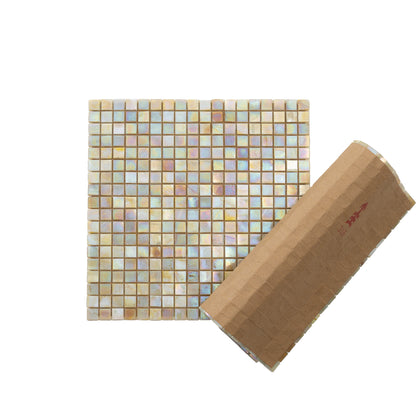 Bisque Beige 12x12 Glossy Uniform Square Glass Mosaic Tile (20 pack, 18.69 sq ft/case)
