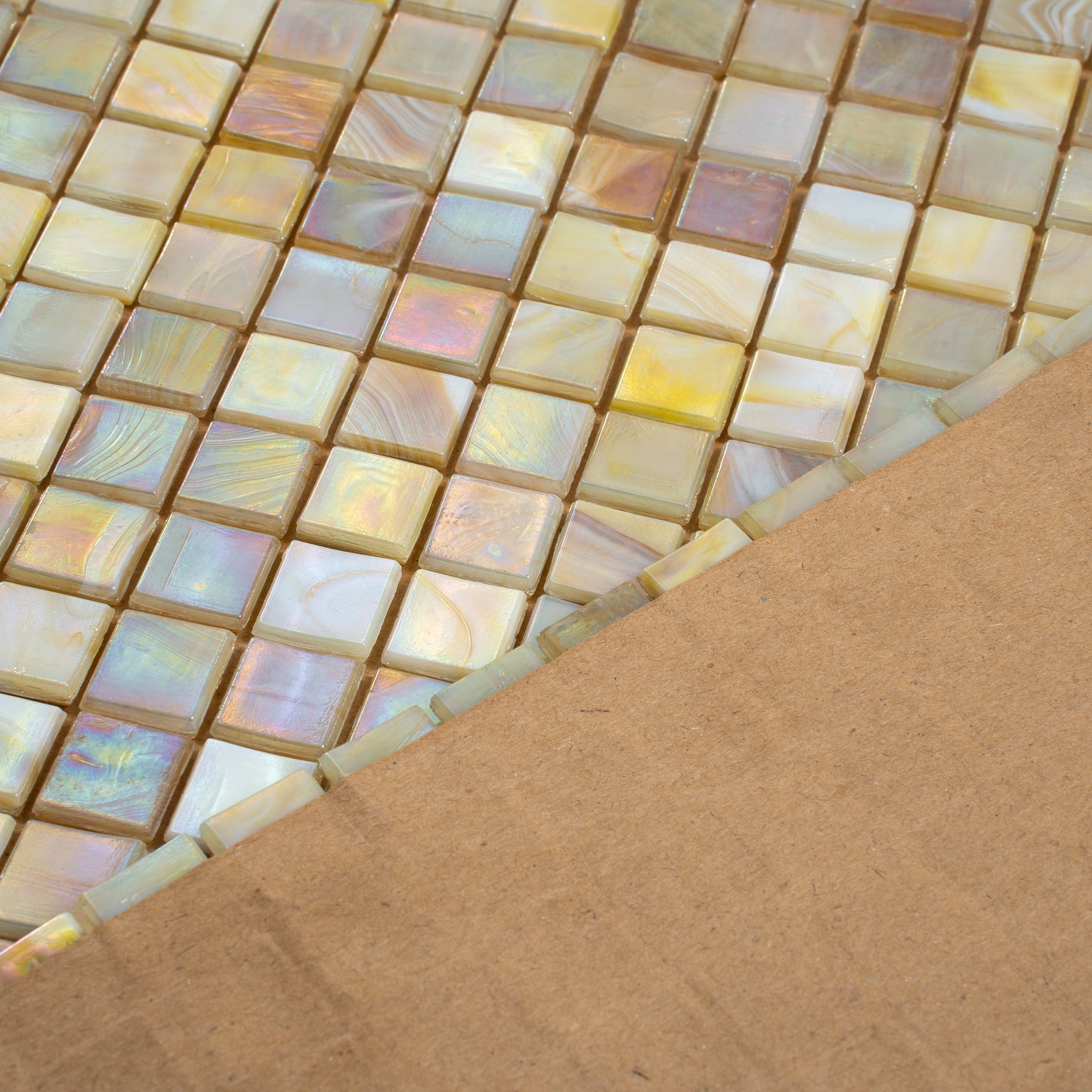 Bisque Beige 12x12 Glossy Uniform Square Glass Mosaic Tile (20 pack, 18.69 sq ft/case)