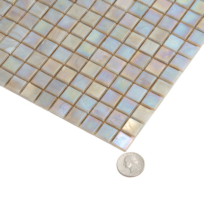 Hazelnut Beige 12x12 Glossy Uniform Square Glass Mosaic Tile (20 pack, 18.69 sq ft/case)