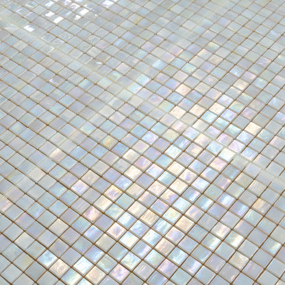 Light Beige 12x12 Glossy Uniform Square Glass Mosaic Tile (20 pack, 18.69 sq ft/case)
