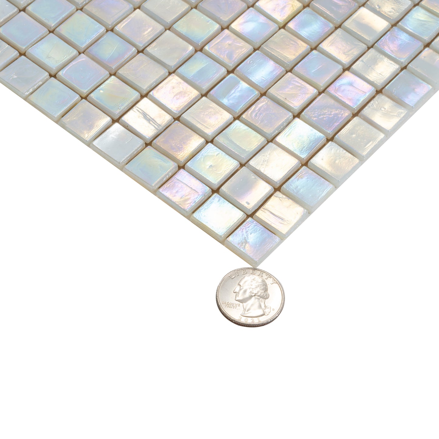 Light Beige 12x12 Glossy Uniform Square Glass Mosaic Tile (20 pack, 18.69 sq ft/case)