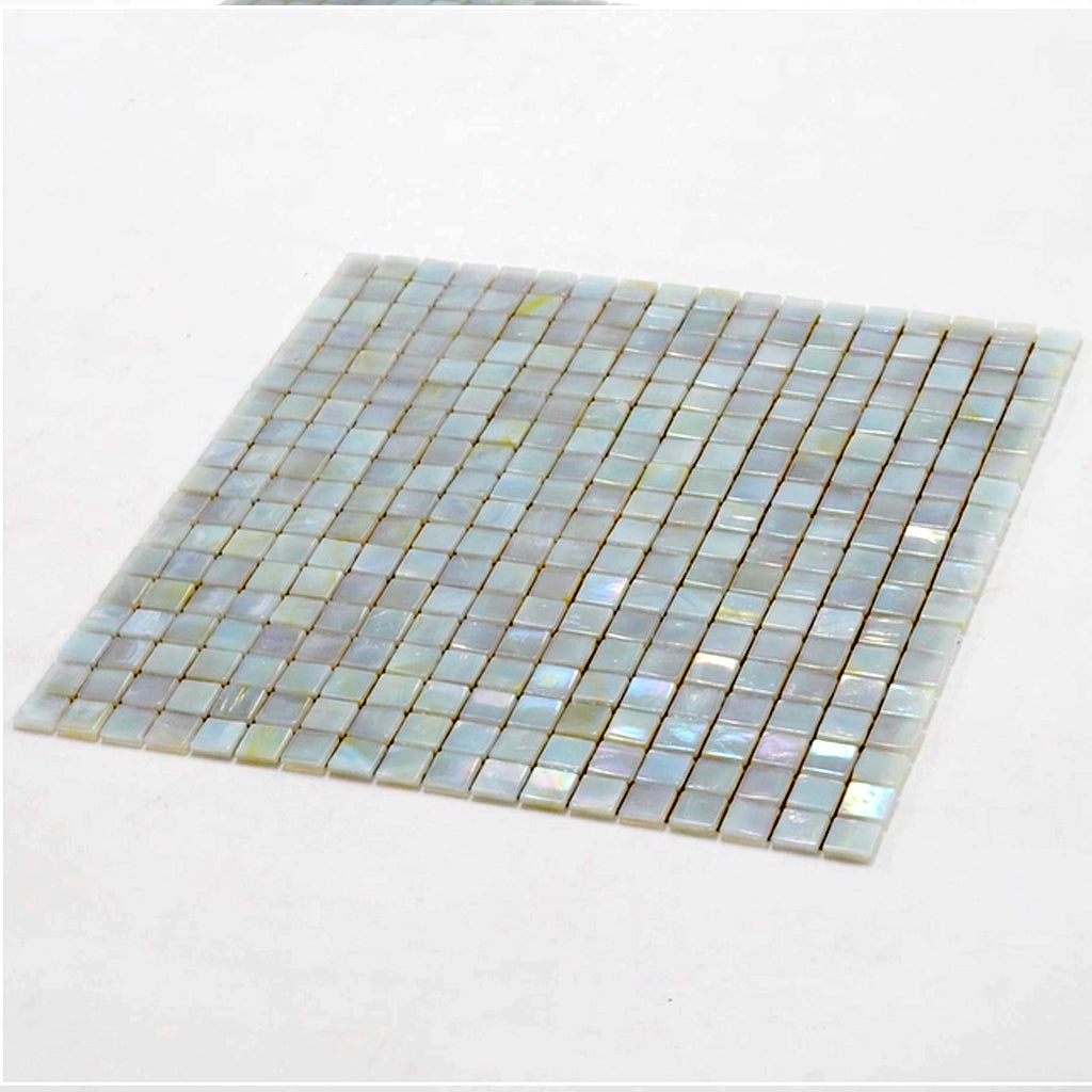 Light Beige 12x12 Glossy Uniform Square Glass Mosaic Tile (20 pack, 18.69 sq ft/case)