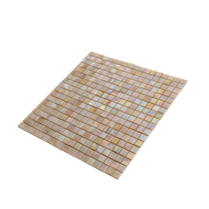 Caramel Beige 12x12 Glossy Uniform Square Glass Mosaic Tile (20 pack, 18.69 sq ft/case)