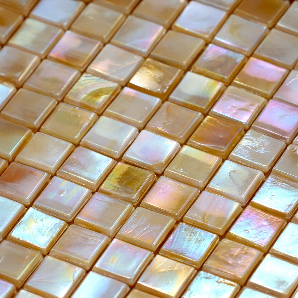 Caramel Beige 12x12 Glossy Uniform Square Glass Mosaic Tile (20 pack, 18.69 sq ft/case)