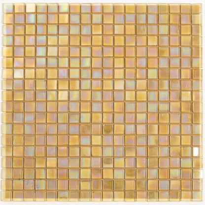 Light Shimmer Beige 12x12 Glossy Uniform Square Glass Mosaic Tile (20 pack, 18.69 sq ft/case)
