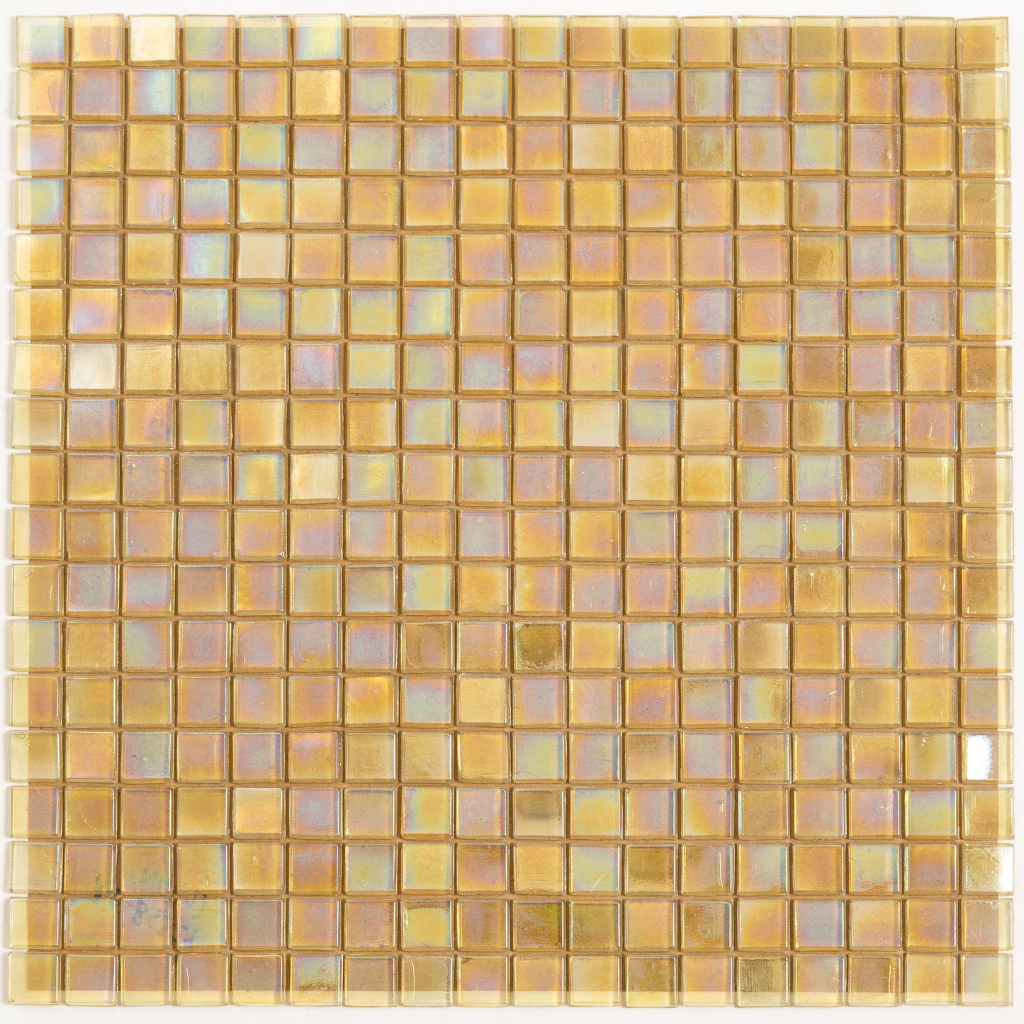 Light Shimmer Beige 12x12 Glossy Uniform Square Glass Mosaic Tile (20 pack, 18.69 sq ft/case) - Sample