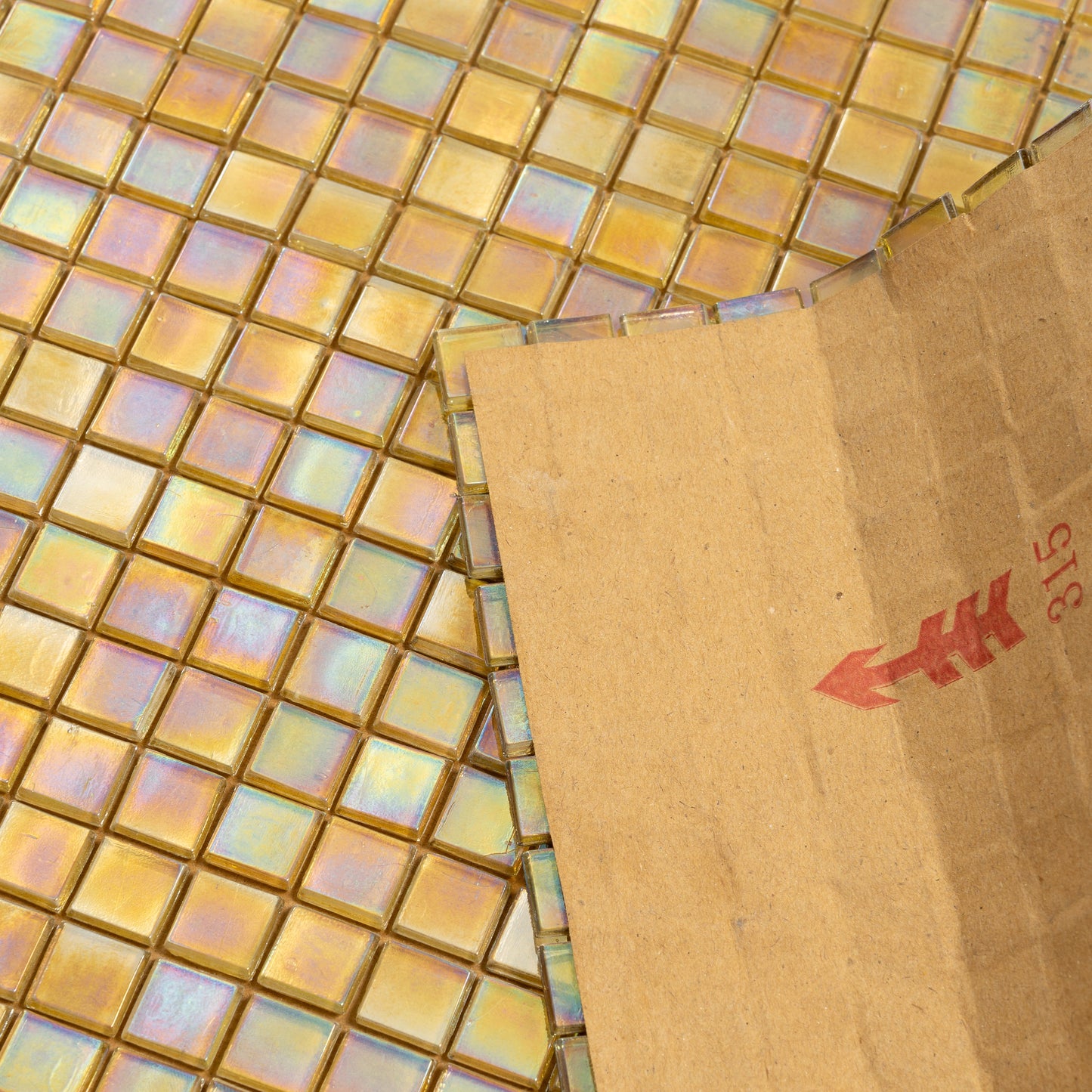 Light Shimmer Beige 12x12 Glossy Uniform Square Glass Mosaic Tile (20 pack, 18.69 sq ft/case)