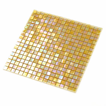 Light Shimmer Beige 12x12 Glossy Uniform Square Glass Mosaic Tile (20 pack, 18.69 sq ft/case)