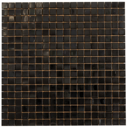Rich Black 12x12 Glossy Uniform Square Glass Mosaic Tile (20 pack, 18.69 sq ft/case)