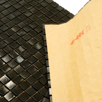 Rich Black 12x12 Glossy Uniform Square Glass Mosaic Tile (20 pack, 18.69 sq ft/case)