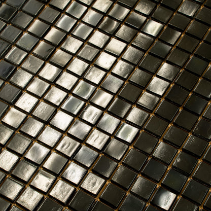 Rich Black 12x12 Glossy Uniform Square Glass Mosaic Tile (20 pack, 18.69 sq ft/case) - Sample