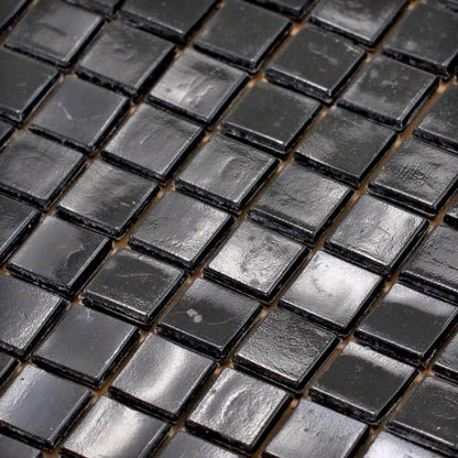 Rich Black 12x12 Glossy Uniform Square Glass Mosaic Tile (20 pack, 18.69 sq ft/case)