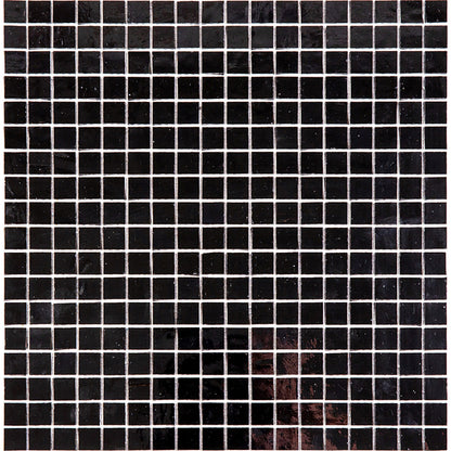 Black 12x12 Glossy Uniform Square Glass Mosaic Tile (20 pack, 18.69 sq ft/case) - Sample