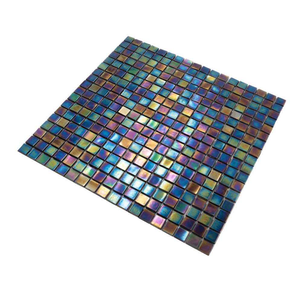 Shimmer Multi Blue 12x12 Glossy Uniform Square Glass Mosaic Tile (20 pack, 18.69 sq ft/case) - Sample