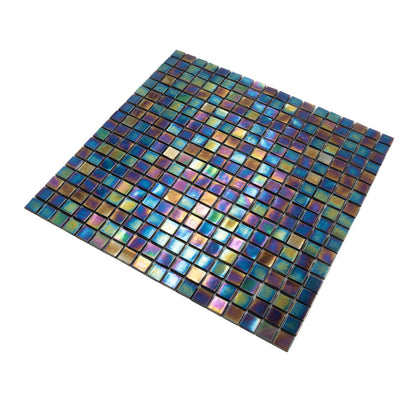 Shimmer Multi Blue 12x12 Glossy Uniform Square Glass Mosaic Tile (20 pack, 18.69 sq ft/case) - Sample