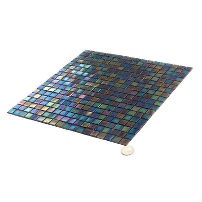 Shimmer Multi Blue 12x12 Glossy Uniform Square Glass Mosaic Tile (20 pack, 18.69 sq ft/case) - Sample