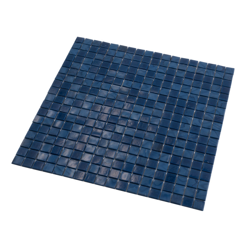 Navy Blue 12x12 Glossy Uniform Square Glass Mosaic Tile (20 pack, 18.69 sq ft/case) - Sample