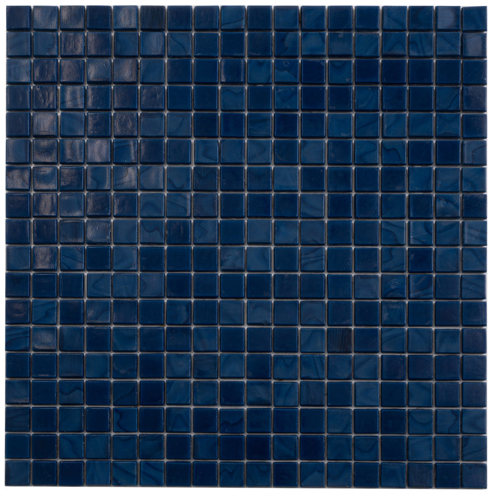 Navy Blue 12x12 Glossy Uniform Square Glass Mosaic Tile (20 pack, 18.69 sq ft/case) - Sample