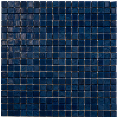 Navy Blue 12x12 Glossy Uniform Square Glass Mosaic Tile (20 pack, 18.69 sq ft/case) - Sample