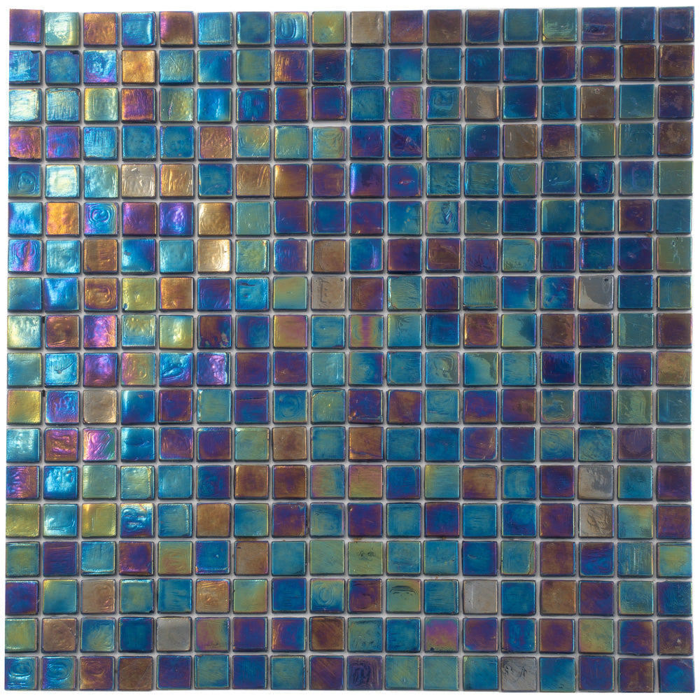 Dark Shimmer Multi Blue 12x12 Glossy Uniform Square Glass Mosaic Tile (20 pack, 18.69 sq ft/case)