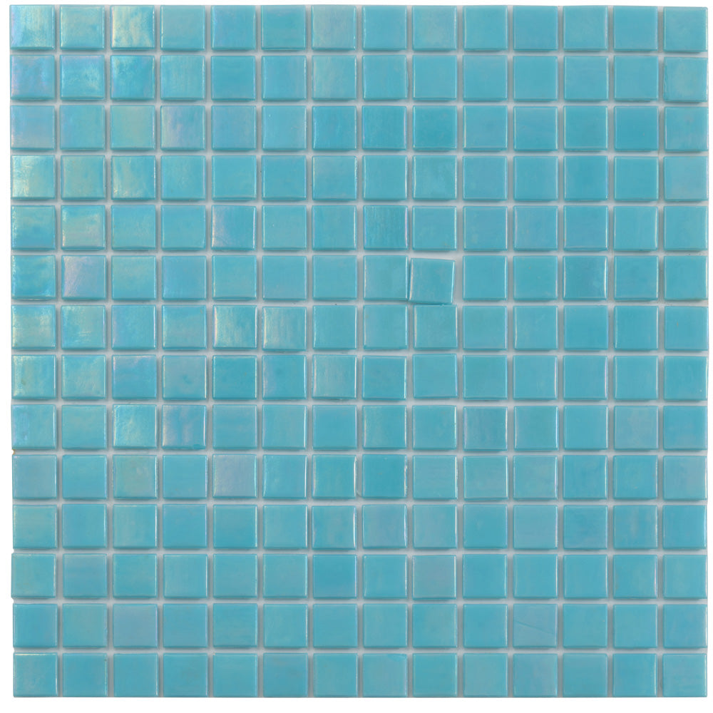 Cyan Blue 12x12 Uniform Square Glossy Glass Mosaic Tile (20 pack, 20 sq ft/case)