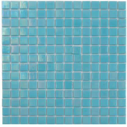 Cyan Blue 12x12 Uniform Square Glossy Glass Mosaic Tile (20 pack, 20 sq ft/case)