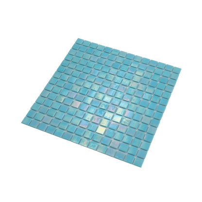 Cyan Blue 12x12 Uniform Square Glossy Glass Mosaic Tile (20 pack, 20 sq ft/case)