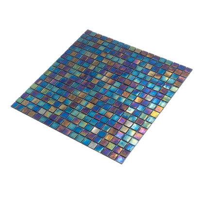 Dark Shimmer Multi Blue 12x12 Glossy Uniform Square Glass Mosaic Tile (20 pack, 18.69 sq ft/case)