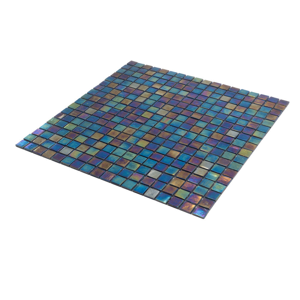 Dark Shimmer Multi Blue 12x12 Glossy Uniform Square Glass Mosaic Tile (20 pack, 18.69 sq ft/case)
