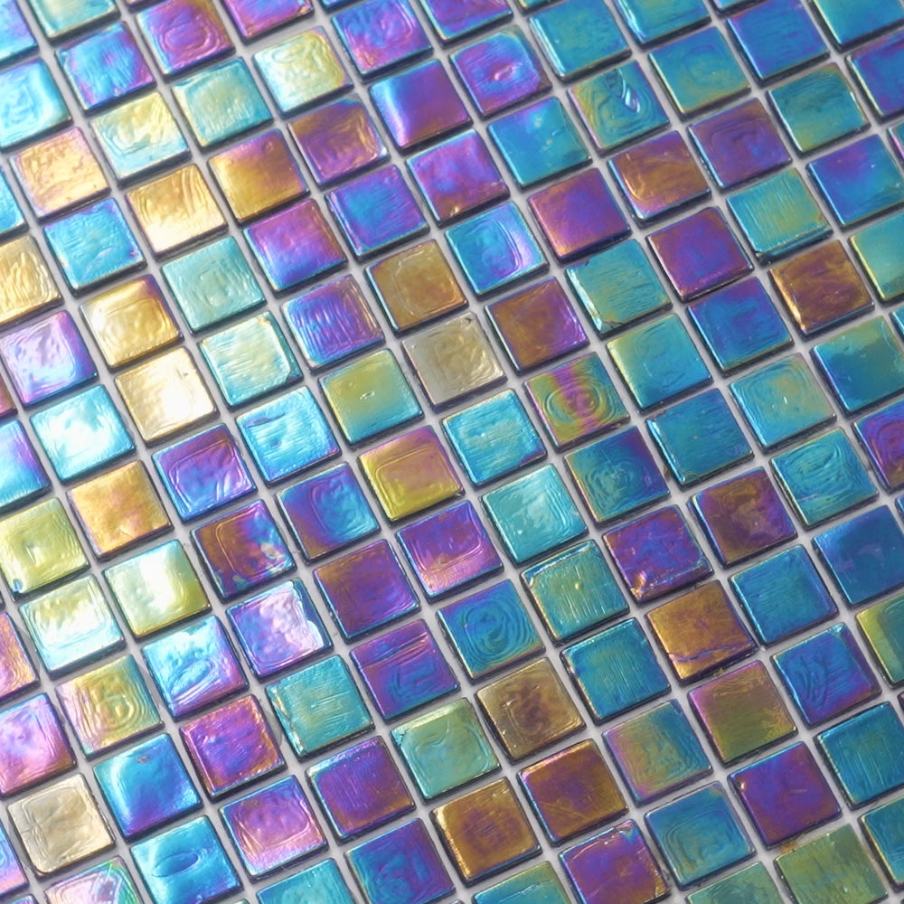Dark Shimmer Multi Blue 12x12 Glossy Uniform Square Glass Mosaic Tile (20 pack, 18.69 sq ft/case)