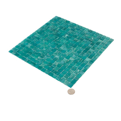 Cerulean Green 12x12 Glossy Uniform Square Glass Mosaic Tile (20 pack, 18.69 sq ft/case) - Sample