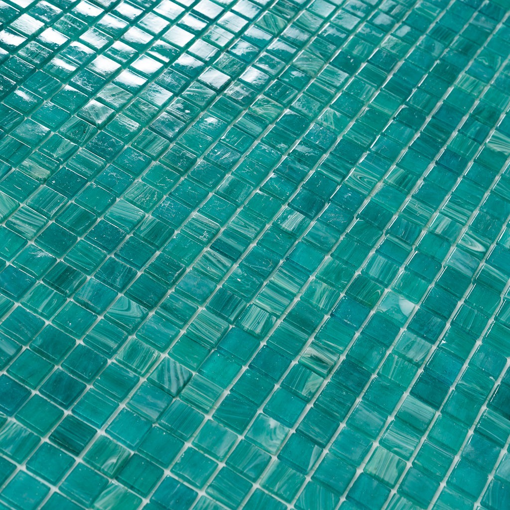 Cerulean Green 12x12 Glossy Uniform Square Glass Mosaic Tile (20 pack, 18.69 sq ft/case) - Sample