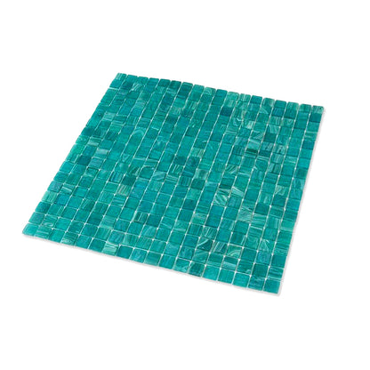 Cerulean Green 12x12 Glossy Uniform Square Glass Mosaic Tile (20 pack, 18.69 sq ft/case) - Sample