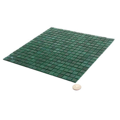 Bottle Green 12x12 Glossy Uniform Square Glass Mosaic Tile (20 pack, 18.69 sq ft/case)
