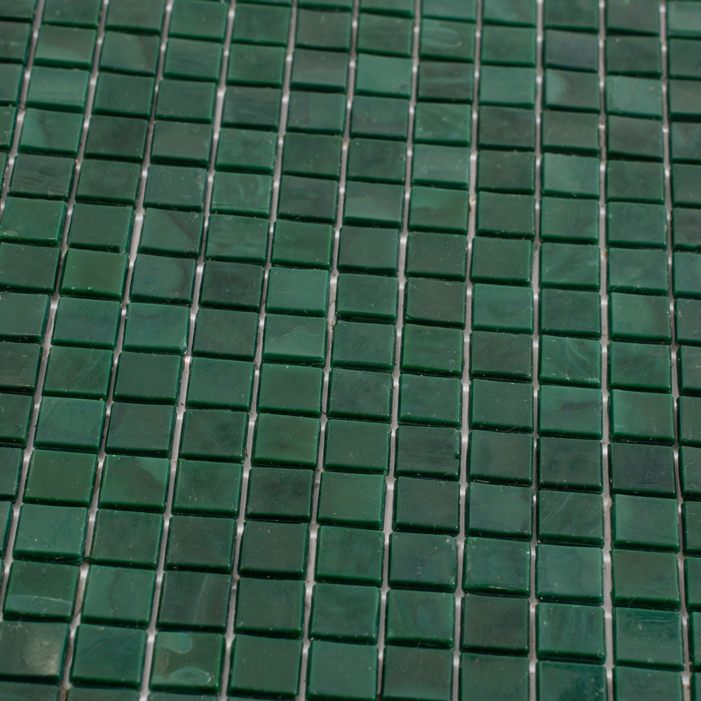 Bottle Green 12x12 Glossy Uniform Square Glass Mosaic Tile (20 pack, 18.69 sq ft/case)