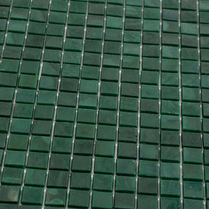 Bottle Green 12x12 Glossy Uniform Square Glass Mosaic Tile (20 pack, 18.69 sq ft/case) - Sample